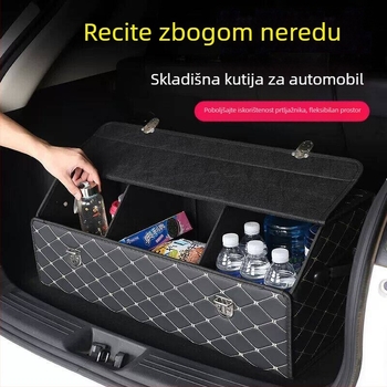 Sklopivi organizator prtljažnika od umjetne kože, za automobil, s ručkom