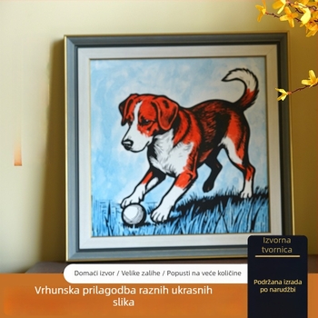 Moderna ručno oslikana silografija s psima za zidni dekor u domu i uredu