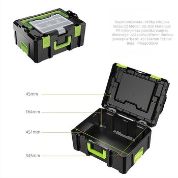 Sklopiva kutija za alat s ručnim nosačem i kotačićima – industrijske kvalitete za dom i radionicu
