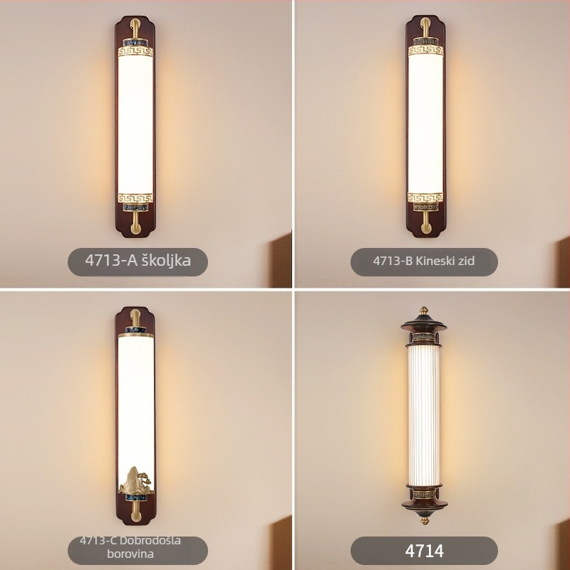 Daguanyuan noćna zidna lampa za spavaću sobu, Neo-kineski stil, potpuno bakreno luksuzno svjetlo, dizajnerski vrhunski 667L