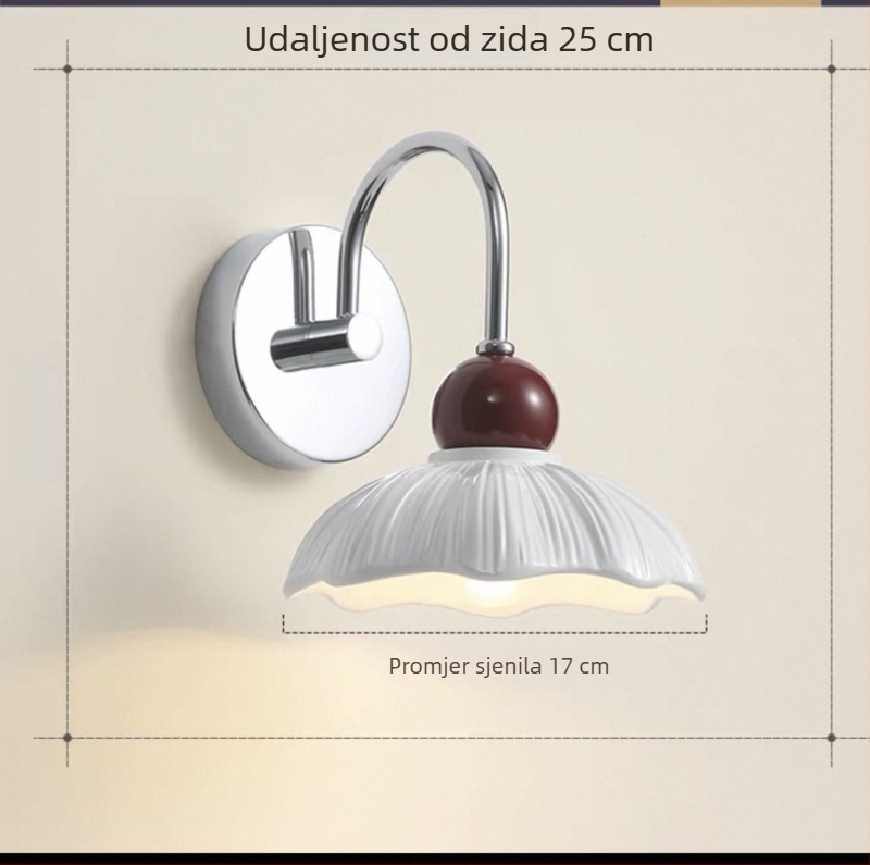 Nova stil zidna svjetiljka – krem boja, moderna minimalistička dizajn, za spavaću sobu i dnevni boravak, dekorativna zidna svjetiljka