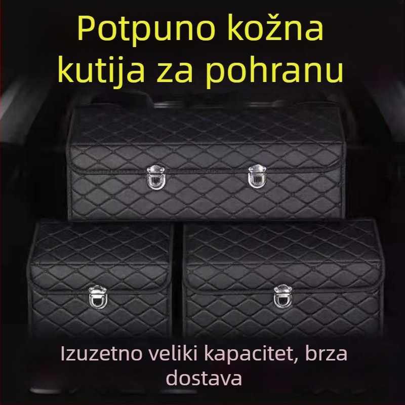 Kožna sklopiva kutija za pohranu u automobilu – organizator prtljažnika