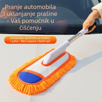 Savijeni štap za pranje automobila s chenille četkom i mekim vlaknima