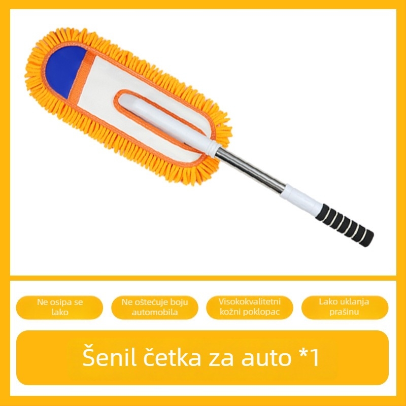 Savijeni štap za pranje automobila s chenille četkom i mekim vlaknima