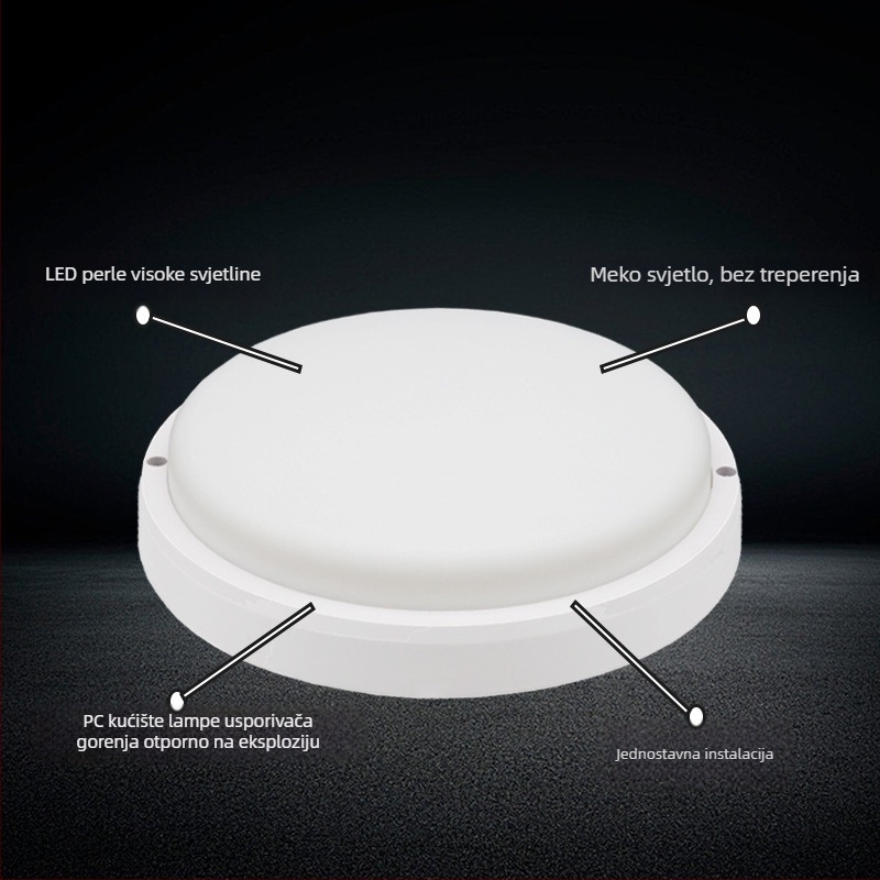 LED IP54 zidna svjetiljka visoke svjetline za unutarnju upotrebu – za stepenice, hodnik i balkon, moderni minimalistički dizajn