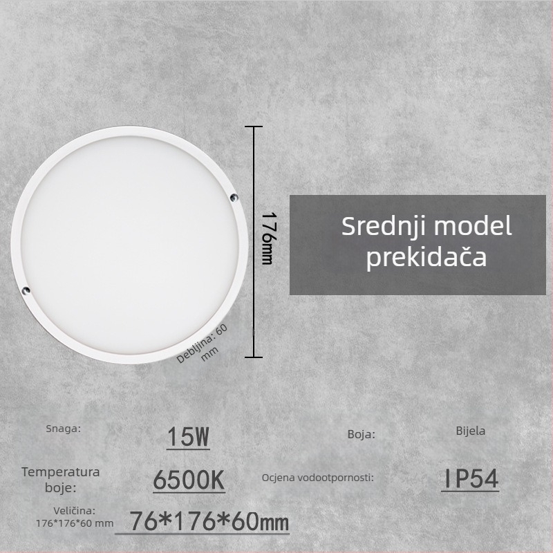LED IP54 zidna svjetiljka visoke svjetline za unutarnju upotrebu – za stepenice, hodnik i balkon, moderni minimalistički dizajn
