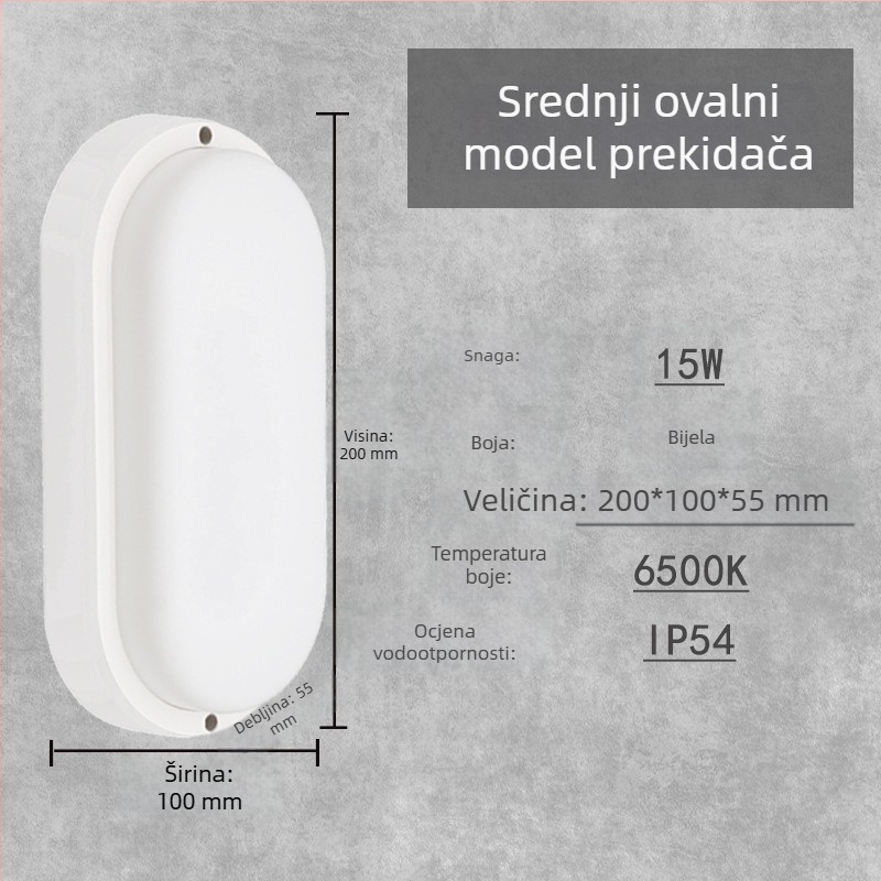 LED IP54 zidna svjetiljka visoke svjetline za unutarnju upotrebu – za stepenice, hodnik i balkon, moderni minimalistički dizajn