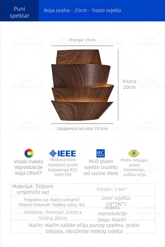 Zidna lampa u obliku borove šišarke, za spavaću sobu i hodnik, dekorativno rasvjetno rješenje u nordijskom minimalističkom dizajnu za dnevni boravak.