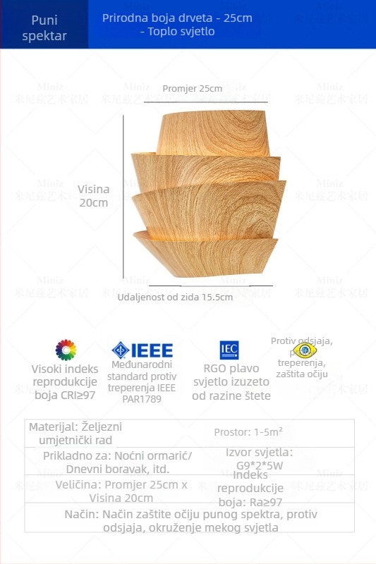 Zidna lampa u obliku borove šišarke, za spavaću sobu i hodnik, dekorativno rasvjetno rješenje u nordijskom minimalističkom dizajnu za dnevni boravak.