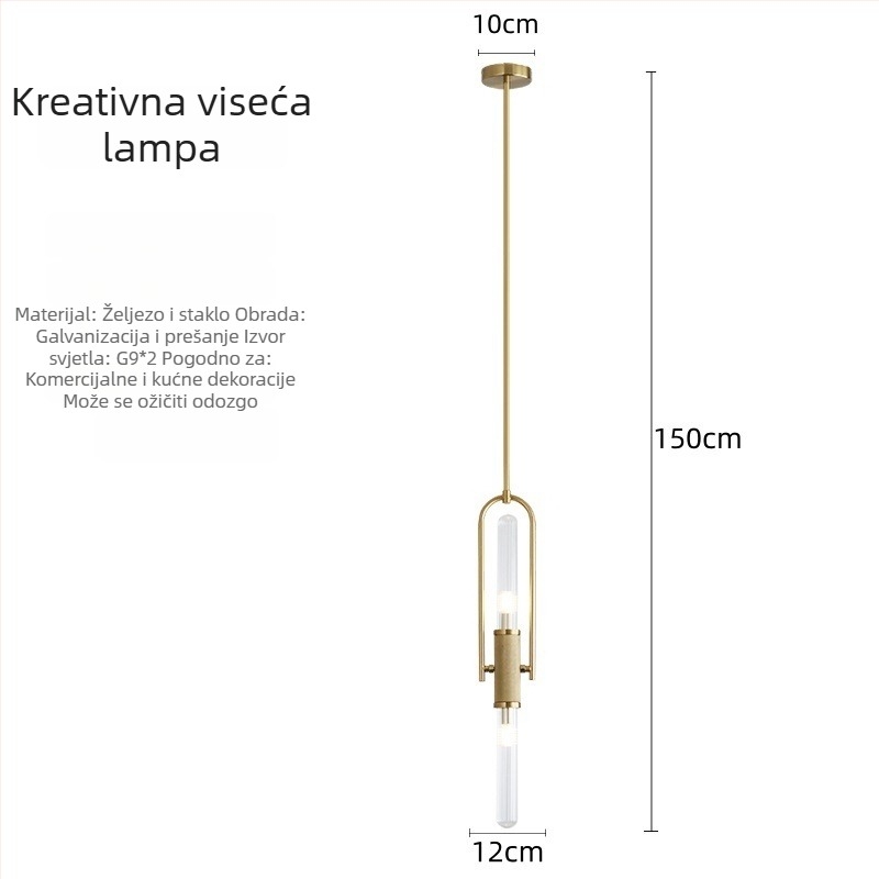 Postmoderno unutarnje zidno svjetlo za dnevni boravak i hodnik s staklenom trakom, dekorativna rasvjeta za vile i hotele