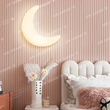 Moderna minimalistička stropna svjetiljka za spavaću sobu, motiv mjeseca, krem boje, nordijski umjetnički dizajn, elegantno osvjetljenje glavne spavaće sobe