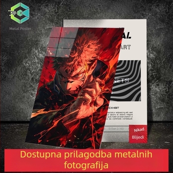 Bez okvira metalni poster – dekorativna digitalna slika na aluminijskoj ploči, magnetski stolni prikaz, industrijski stil