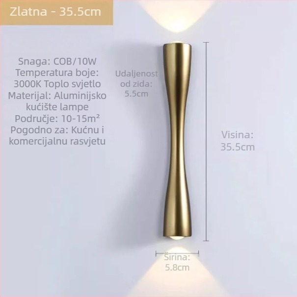 Vanjska zidna svjetiljka – moderni minimalistički dizajn za unutarnje i vanjske prostore, dom, dnevni boravak, blagovaonica, TV ormarić, dekorativna zidna pozadina
