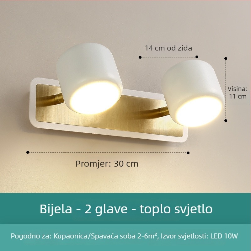 Skandinavska moderna minimalistička LED zidna svjetiljka za toaletni stol i kupaonsko ogledalo – prednje osvjetljenje ogledala