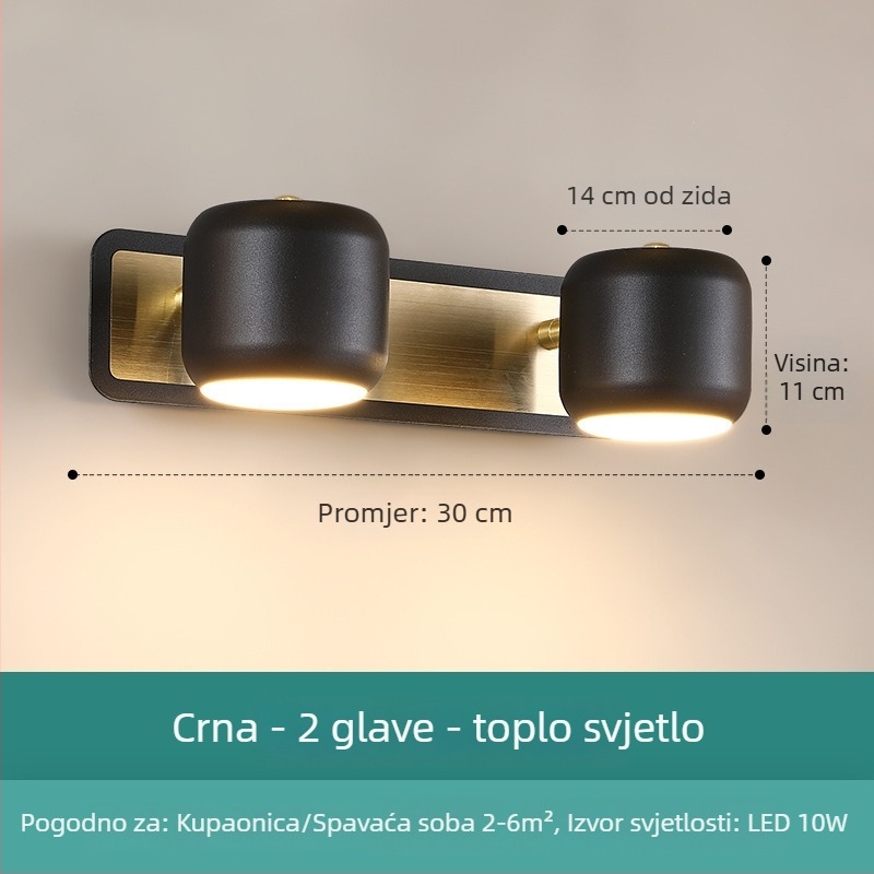 Skandinavska moderna minimalistička LED zidna svjetiljka za toaletni stol i kupaonsko ogledalo – prednje osvjetljenje ogledala