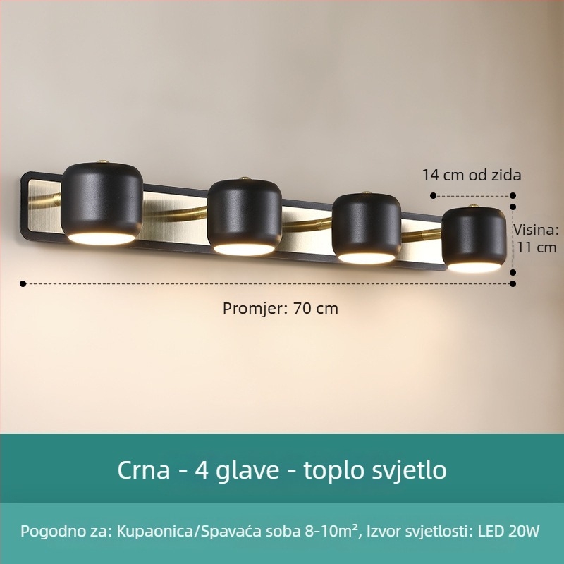 Skandinavska moderna minimalistička LED zidna svjetiljka za toaletni stol i kupaonsko ogledalo – prednje osvjetljenje ogledala