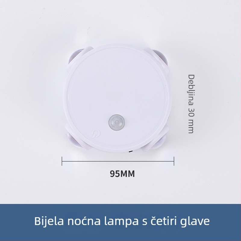 Cat-Eye senzorna zidna lampica s magnetskim držačem, USB napajanje, šarena noćna lampica