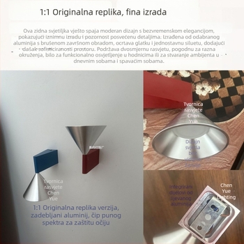 Italijanska minimalistička zidna svjetiljka za spavaću sobu i hodnik, s konusnim geometrijskim dizajnom — dizajnerski komad, luksuzno zidno svjetlo