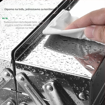 Trostruko sklopiva kutija za alat od nehrđajućeg čelika za kućnu i automobilsku upotrebu, prijenosna višefunkcijska kutija za pohranu.