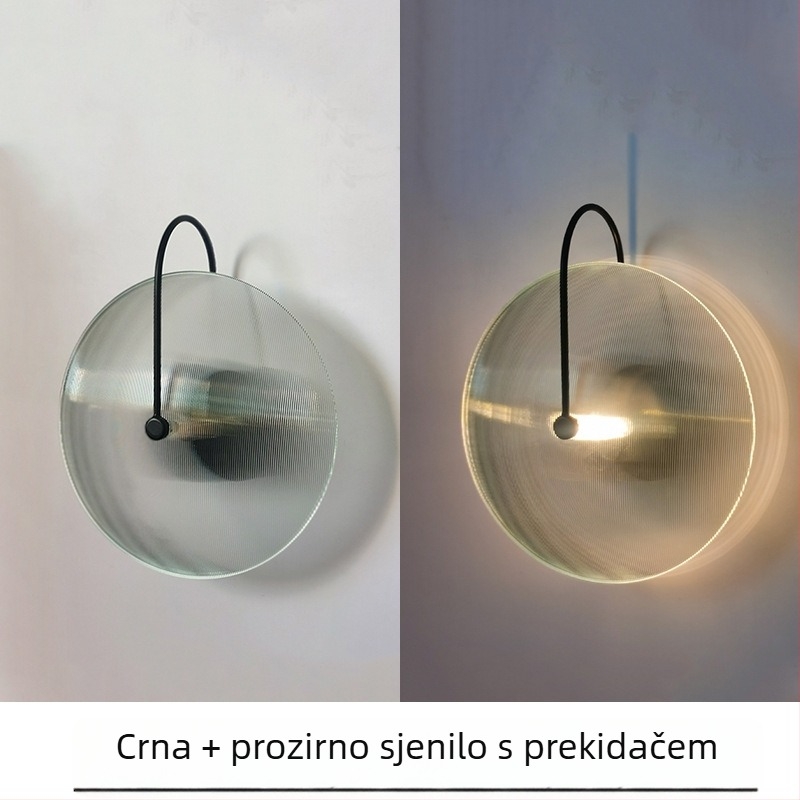Postmoderna zidna lampa s umjetničkim dizajnom za dnevni boravak i spavaću sobu, okrugli stakleni abažur, hodnik rasvjeta u skandinavskom stilu