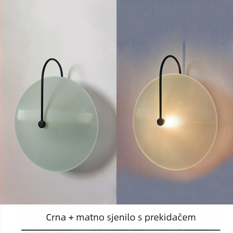 Postmoderna zidna lampa s umjetničkim dizajnom za dnevni boravak i spavaću sobu, okrugli stakleni abažur, hodnik rasvjeta u skandinavskom stilu