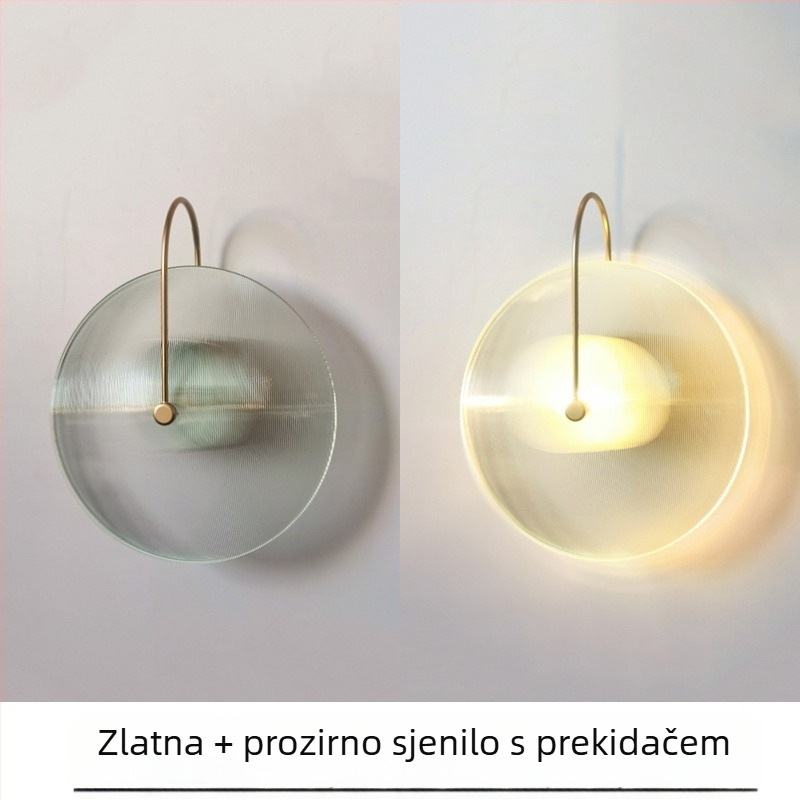 Postmoderna zidna lampa s umjetničkim dizajnom za dnevni boravak i spavaću sobu, okrugli stakleni abažur, hodnik rasvjeta u skandinavskom stilu