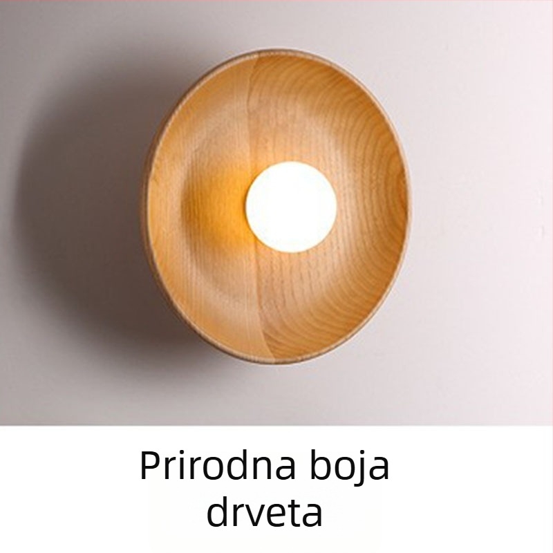 Nordijska zidna svjetiljka za spavaću sobu – minimalistička drvena LED svjetiljka, pogodna za dnevni boravak, pozadinu televizora i hodnik