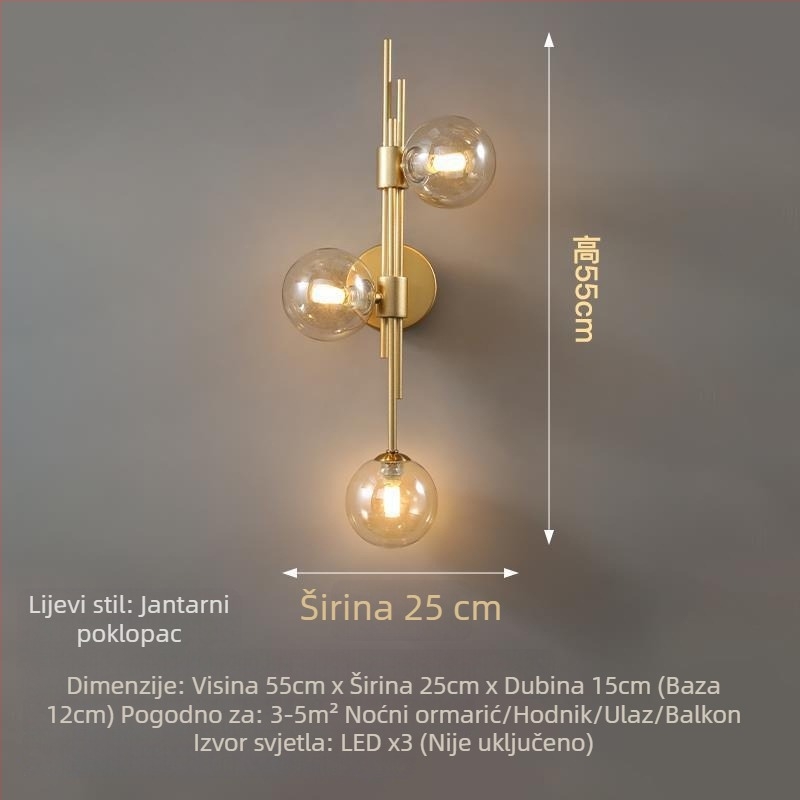 Zidna svjetiljka za spavaću sobu i dnevni boravak, krem boja, francuski retro stil, nordijski minimalistički dizajn, za zid iza televizora