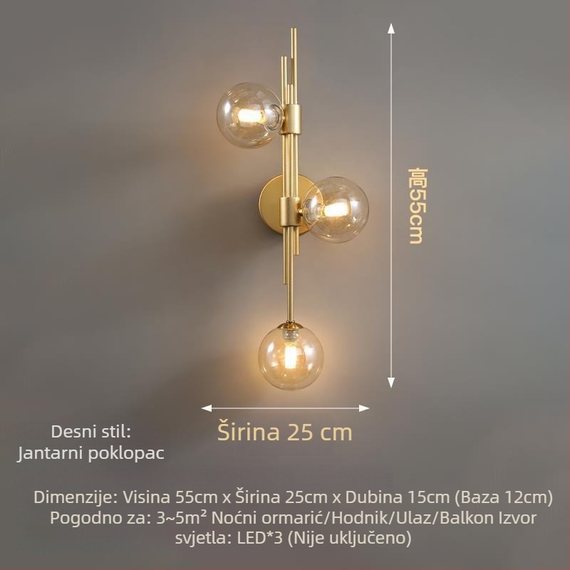 Zidna svjetiljka za spavaću sobu i dnevni boravak, krem boja, francuski retro stil, nordijski minimalistički dizajn, za zid iza televizora