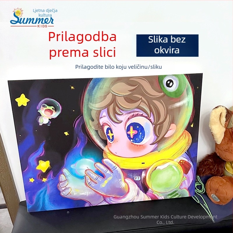 Bezokvirna uljana slika po narudbi — Thangka viseća slika, motiv Dopamin, platno u stilu Instagrama