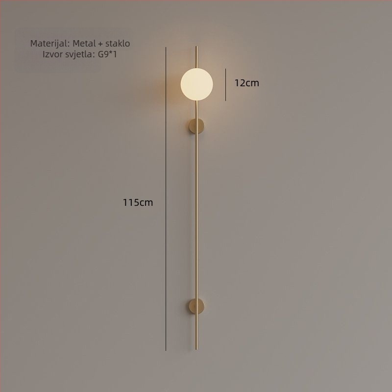 Severna minimalistička zidna lampa s staklenim sjenilom – pogodna za spavaću sobu, dnevni boravak, hodnik i ulaz