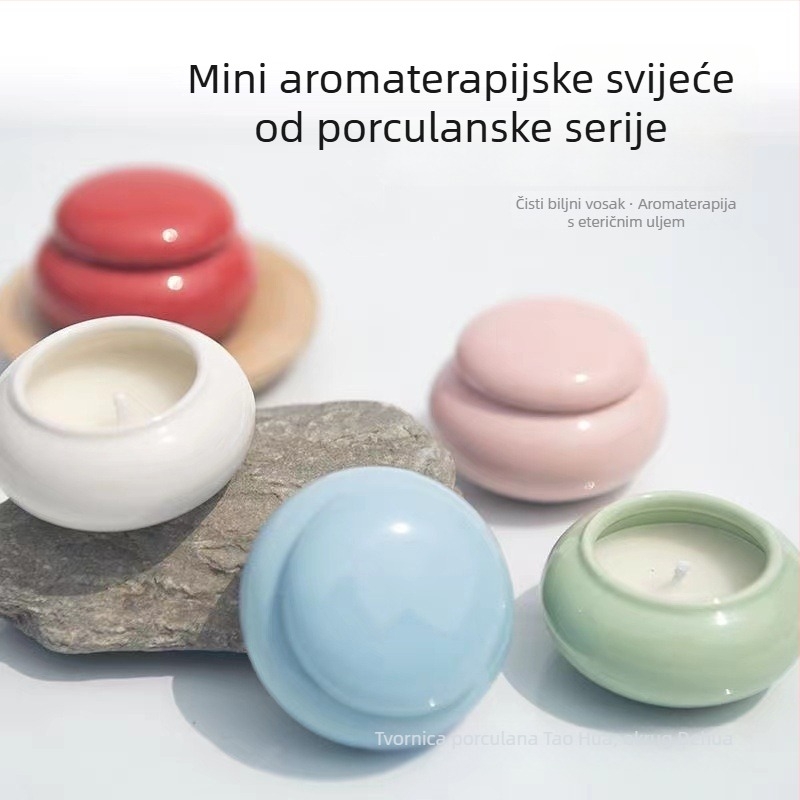 Porcelanska posuda s aromatičnom svijećom i tamjanom, miris kruške, ukras za spavaću sobu, luksuzan, dugotrajan miris