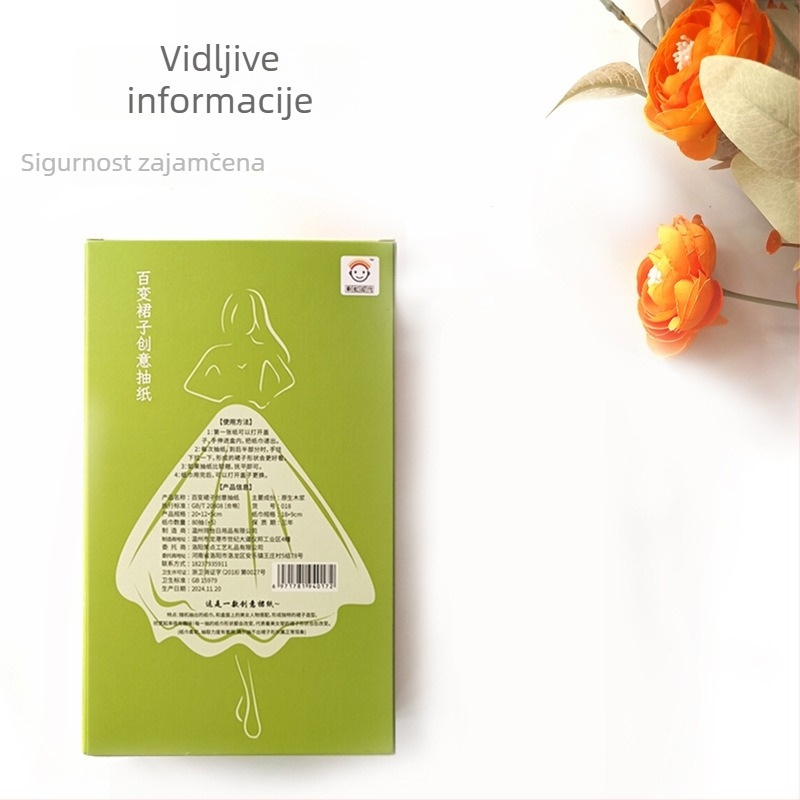 Dekorativna kutija za maramice s motivom suknje — kreativni ukras za auto i dom, moderan minimalistički dizajn