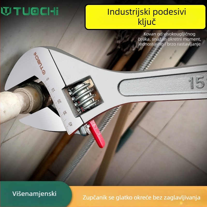 Set podesivih ključeva od 12 inča s velikim otvorom