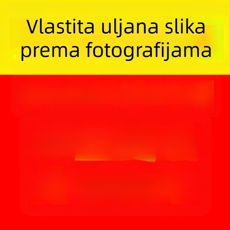 Prilagođena digitalna uljna slika na platnu s drvenim okvirom, trodimenzionalni efekt, djelomično ručno crtana, krajolik za dnevni boravak – moderni minimalistički stil