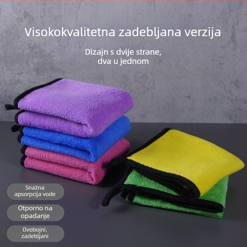 Dvostruka krpa za čišćenje automobila od coral fleecea, brzo suši, upija, debela, bez vlakana