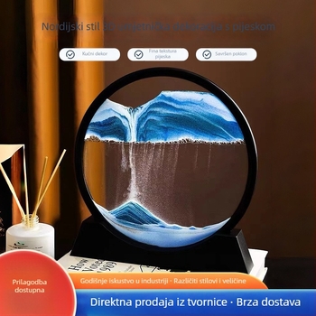 Kreativna staklena slika s pijeskom koji teče, dekor za dnevni boravak, stol i ured