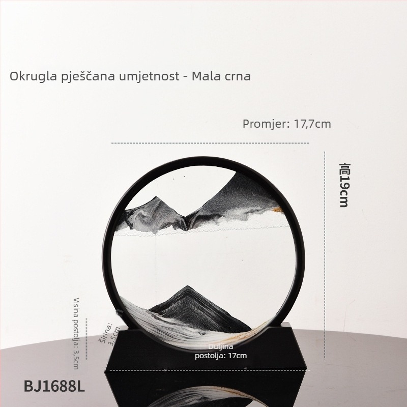 Kreativna staklena slika s pijeskom koji teče, dekor za dnevni boravak, stol i ured