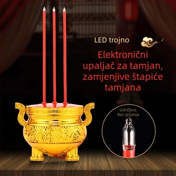 Plug-in LED plamenik za tamjan za budističko obožavanje, blagoslov bogatstva, kućna dekorativna svjetiljka za Novu godinu