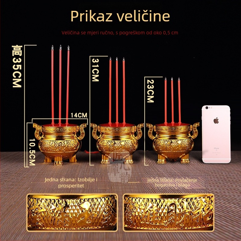 Plug-in LED plamenik za tamjan za budističko obožavanje, blagoslov bogatstva, kućna dekorativna svjetiljka za Novu godinu
