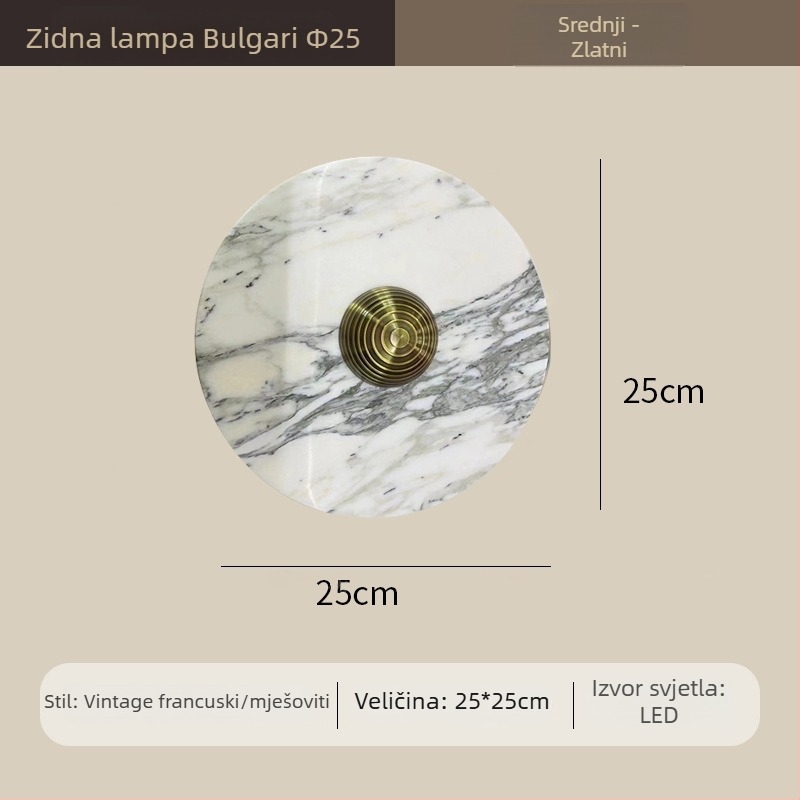 Francuski stil, talijanska marmorna zidna svjetiljka za ulaz, dnevnu sobu i spavaću sobu – moderni minimalistički dizajn
