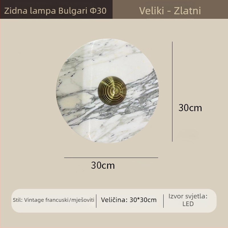 Francuski stil, talijanska marmorna zidna svjetiljka za ulaz, dnevnu sobu i spavaću sobu – moderni minimalistički dizajn