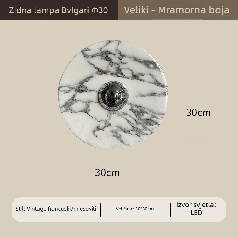 Francuski stil, talijanska marmorna zidna svjetiljka za ulaz, dnevnu sobu i spavaću sobu – moderni minimalistički dizajn