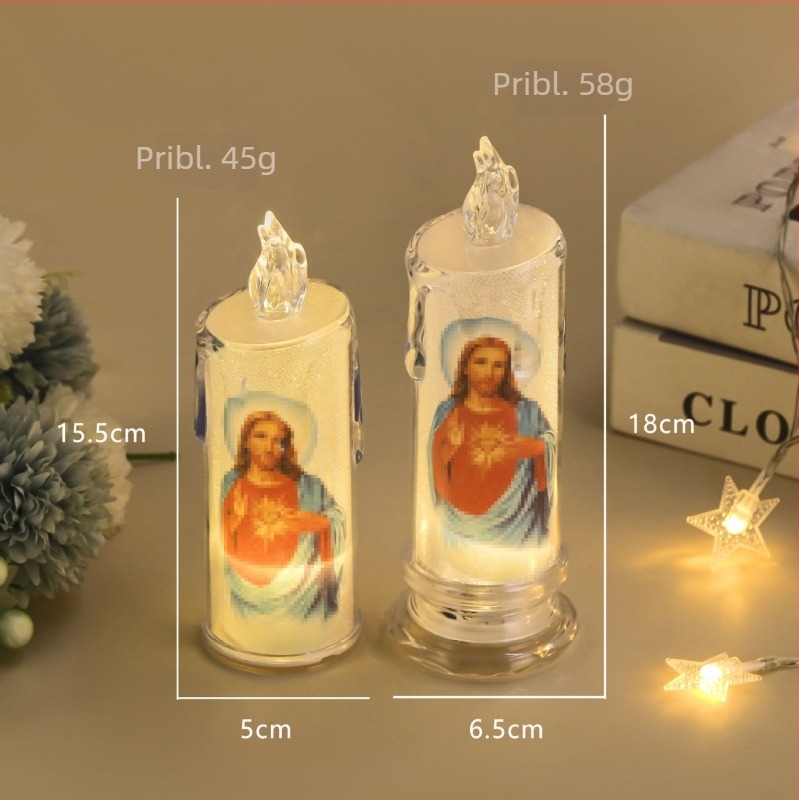 LED lampica s europskim retro dizajnom, molitvena svijeća, božićna dekoracija za dom