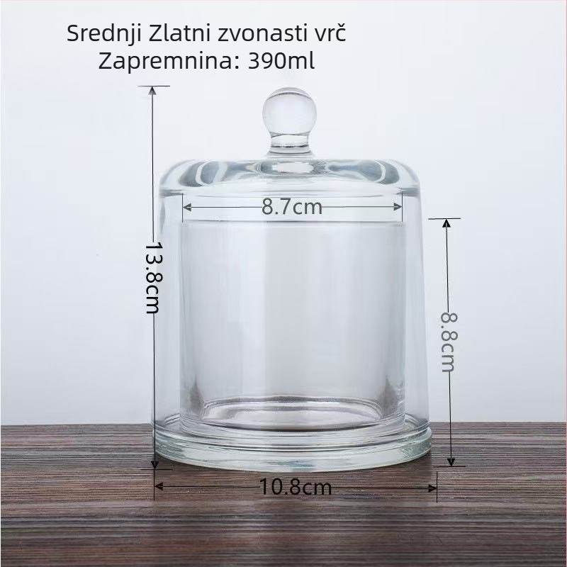Stakleni držač za aromaterapiju s poklopcem, bez plamena, difuzor od kristalnih kamenčića, dekorativna staklena šalica