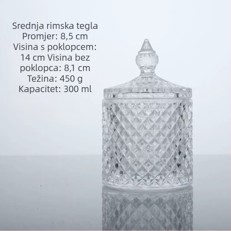 Stakleni držač za aromaterapiju s poklopcem, bez plamena, difuzor od kristalnih kamenčića, dekorativna staklena šalica