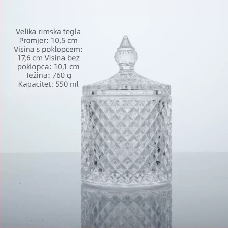 Stakleni držač za aromaterapiju s poklopcem, bez plamena, difuzor od kristalnih kamenčića, dekorativna staklena šalica