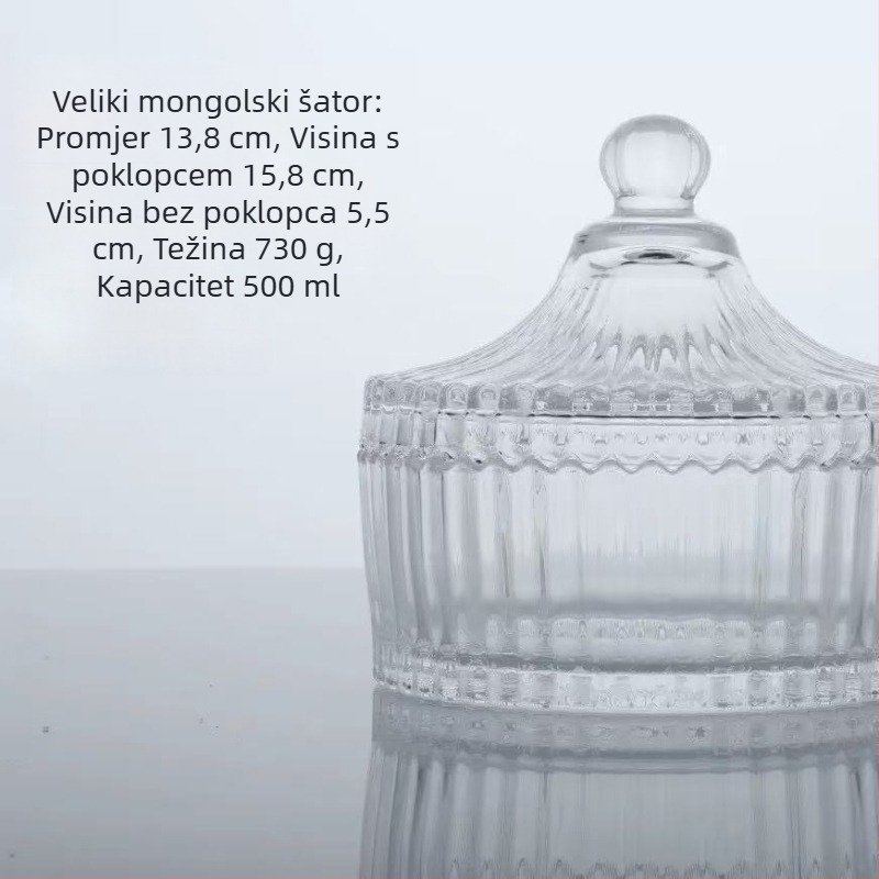 Stakleni držač za aromaterapiju s poklopcem, bez plamena, difuzor od kristalnih kamenčića, dekorativna staklena šalica