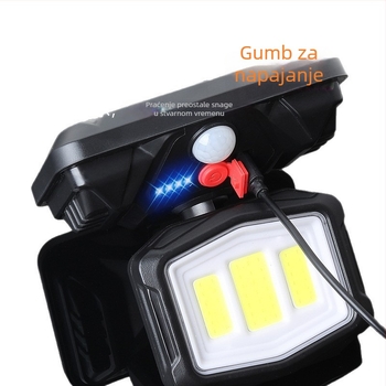 Solarna zidna svjetiljka s tri glave, sklopiva, PIR senzor, automatsko uključivanje noću, za vanjski dvorišni prostor (135 COB LED)