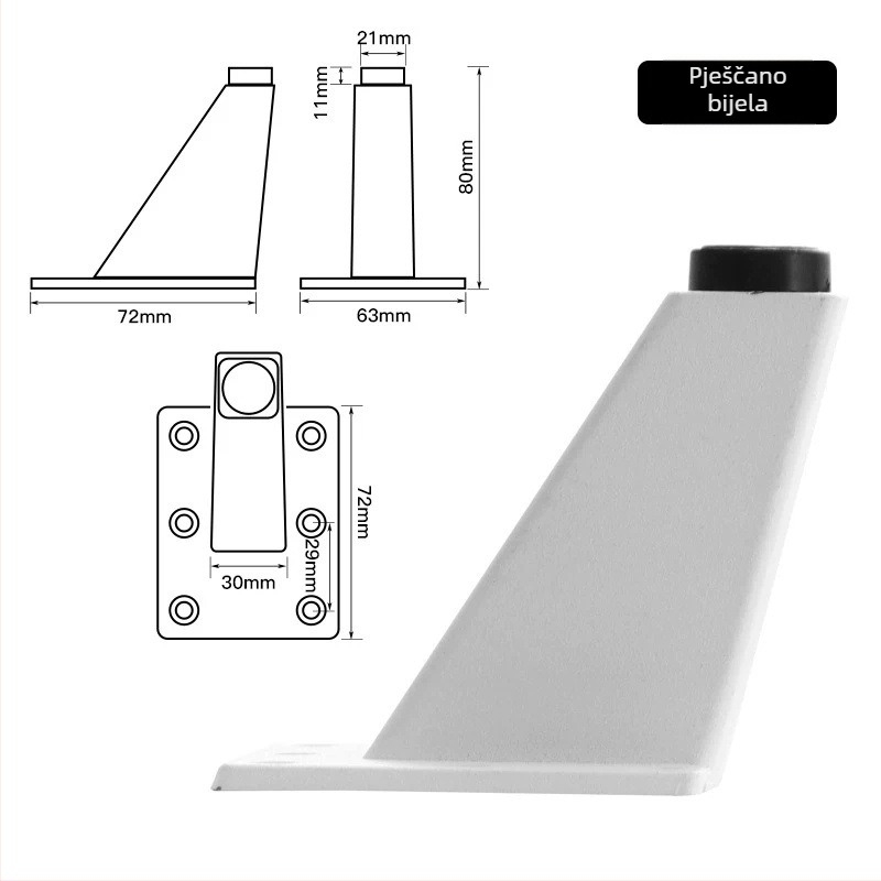 Aluminijske noge stola od aluminijske legure, prilagodljive nagnute noge za ormariće, garderobe i TV ormariće